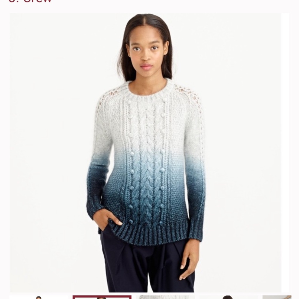 J. Crew Collection dip dye Blue Silk Blend